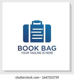 book bag logo template design vector, education logo template