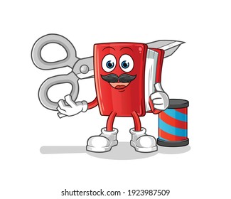 book barber cartoon. cartoon mascot vector
