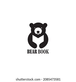 book bear simple logo vector design illustration abstract