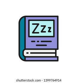 Book for bedtime reading flat color icon.