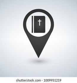 Book bible pointer icon, vector illustration