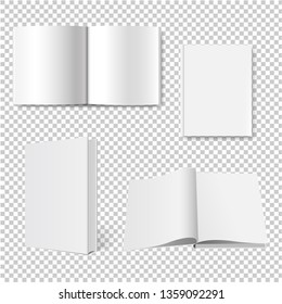 Book Big Collection Set Isolated Transparent Background With Gradient Mesh, Vector Illustration