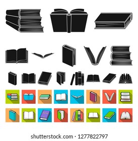 Book in the binding black,flat icons in set collection for design. Printed products vector symbol stock web illustration.