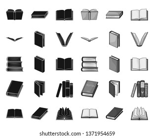Book in the binding black.mono icons in set collection for design. Printed products vector symbol stock web illustration.