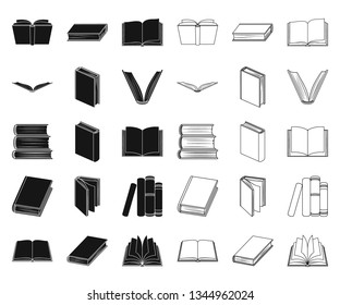 Book in the binding black,outline icons in set collection for design. Printed products vector symbol stock web illustration.