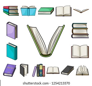 Book in the binding cartoon icons in set collection for design. Printed products vector symbol stock web illustration.