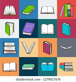 Book in the binding cartoon icons in set collection for design. Printed products vector symbol stock web illustration.