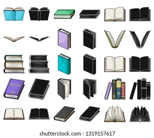 Book in the binding cartoon,black icons in set collection for design. Printed products vector symbol stock web illustration.