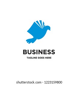 book and bird logo icon vector