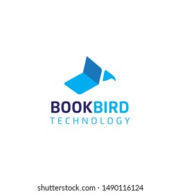Book and bird logo idea design vector icon illustration inspiration