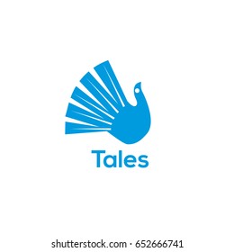 Book bird vector logo design. Library emblem