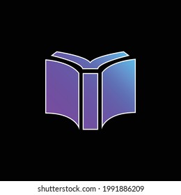 Buch Schwarze Abdeckung Zurück Angewandtes blaues Farbverlauf-Vektorsymbol
