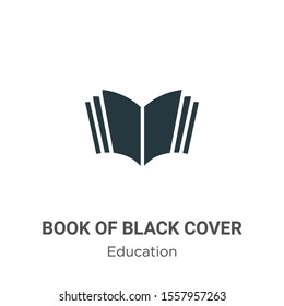 Book of black cover vector icon on white background. Flat vector book of black cover icon symbol sign from modern education collection for mobile concept and web apps design.