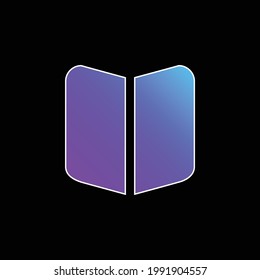 Book Black Opened Symbol blue gradient vector icon