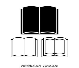 Buch schwarz-weiß flach Vektorsymbol-Design mit bearbeitbaren Strich. Buchsymbol und ClipArt