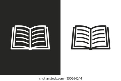 Book  -  black and white icons. Vector illustration