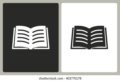 Book   -  black and white icons. Vector illustration. 