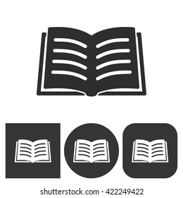 Book   -  black and white icons. Vector illustration. 