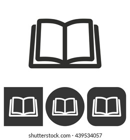 Book - black and white icons. Vector illustration.