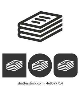 Book - black and white icons. Vector illustration.