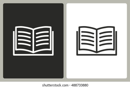 Book - black and white icons. Vector illustration.