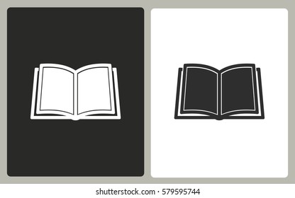 Book - black and white icons. Vector illustration.