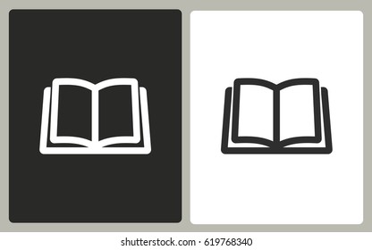 Book - black and white icons. Vector illustration.
