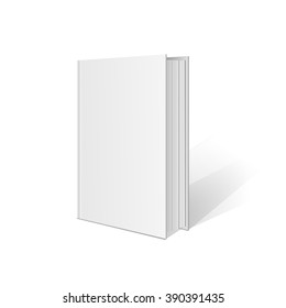 Book blank cover on a white background. Book Mockup ready for your design. Book template. Book design. Vertical book. Realistic book blank. Booklet layout. Vector illustration, eps10