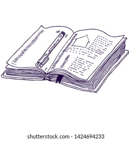 book with blank pages, doodle