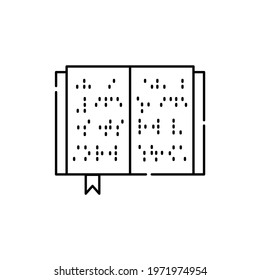 Book blind braille color line icon. Disability. Isolated vector element. Outline pictogram for web page, mobile app, promo