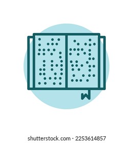 Book blind braille color line icon. Disability. Isolated vector element. Outline pictogram for web page, mobile app, promo