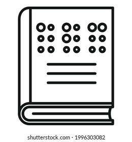 Book for blind icon. Outline Book for blind vector icon for web design isolated on white background