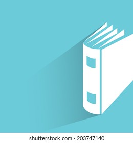 book, blue background, flat and shadow theme
