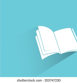 book, blue background, flat and shadow theme