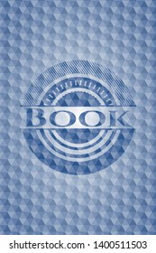 Book blue badge with geometric pattern. Vector Illustration. Detailed.