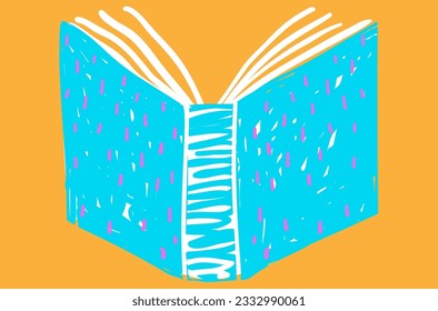 book with blue cover vector illustration