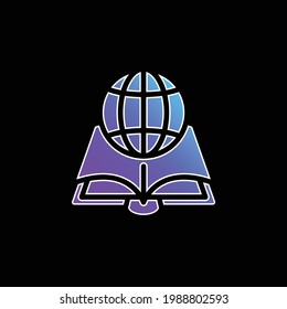 Book blue gradient vector icon
