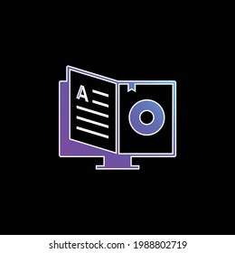 Book blue gradient vector icon