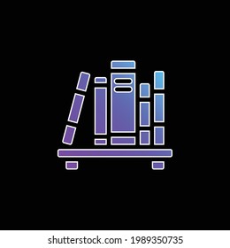 Icono del vector de gradiente azul del libro