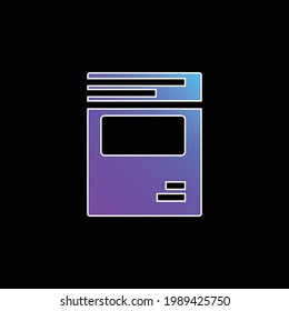 Icono del vector de gradiente azul del libro