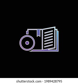 Icono del vector de gradiente azul del libro