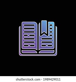 Icono del vector de gradiente azul del libro
