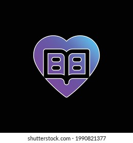 Book blue gradient vector icon