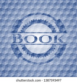 Book blue hexagon badge. Vector Illustration. Detailed.