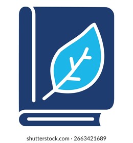 Libro En Azul Monocromo Diseño Plano, Ilustración vectorial