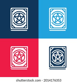 Book blue and red four color minimal icon set