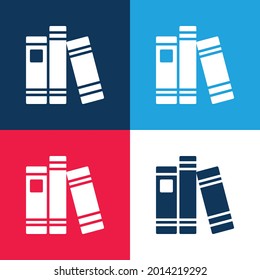 Book blue and red four color minimal icon set