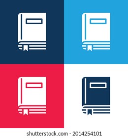 Juego de iconos mínimo de cuatro colores azul y rojo