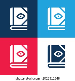 Book blue and red four color minimal icon set