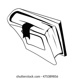 Book with bookmark. Doodle Sketch. vector illustration. Isolated on White